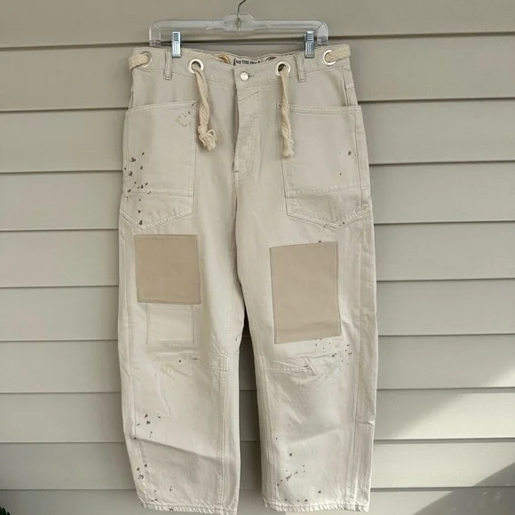 We The Free Cream Pants with Rope Detail - Picture 1 of 7